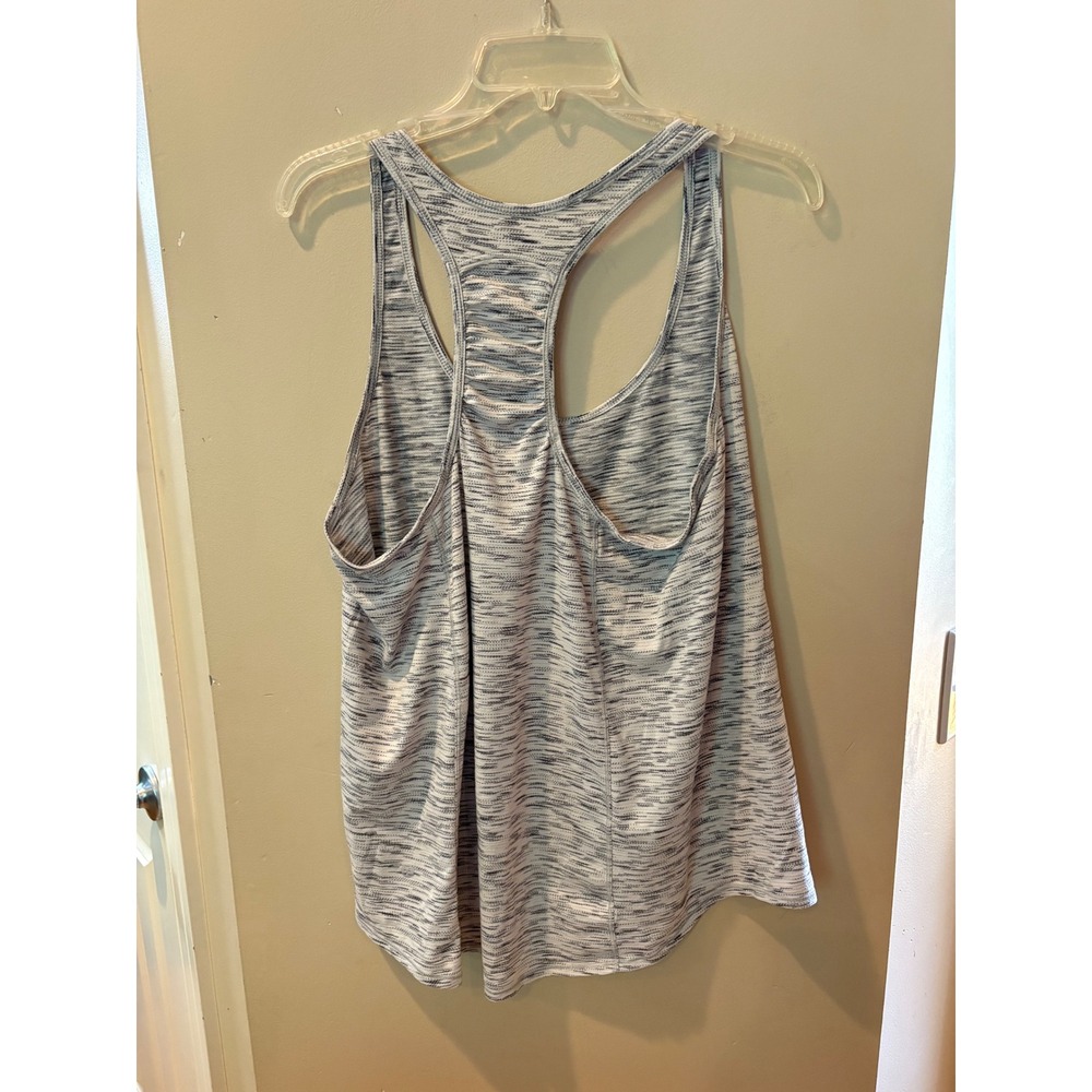Lululemon Racerback Tank Top Space Dye Grey White Activewear Size 10